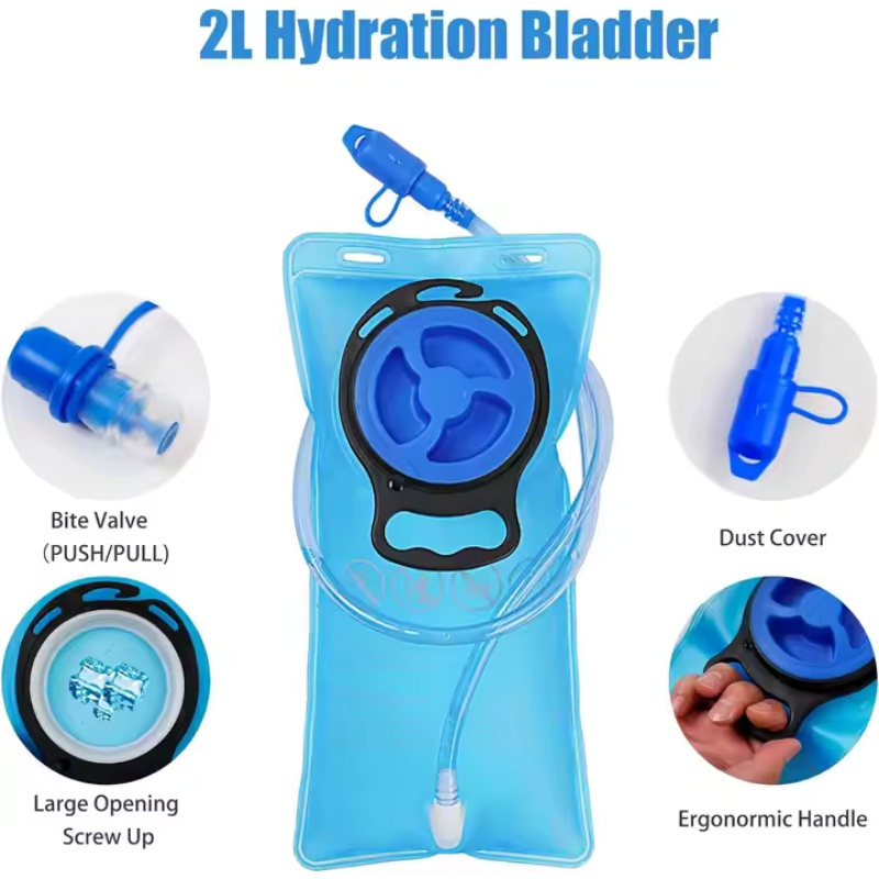 Durable water bladder backpack for cyclists