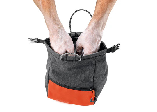 Durable climbing chalk holder with belt loop