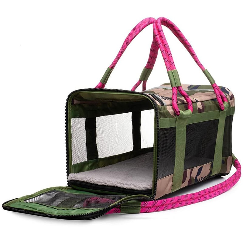 Foldable camouflage pet carrier bag